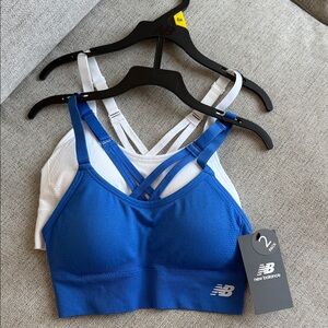 New Balance Women's Vibrant Blue and Classic White Sports Bras